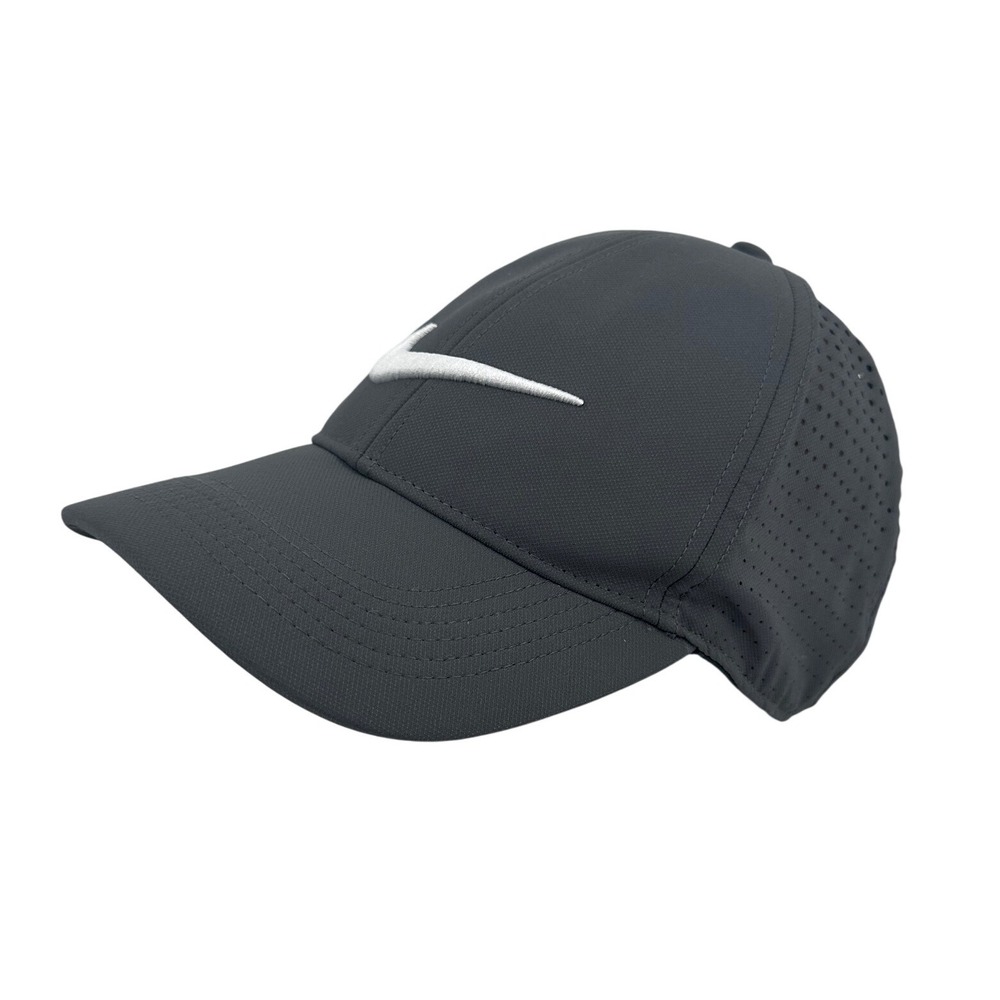 Nike Golf Aerobill Hat Men's Gray Perforated Dri-FIT Adjustable Swoosh Cap